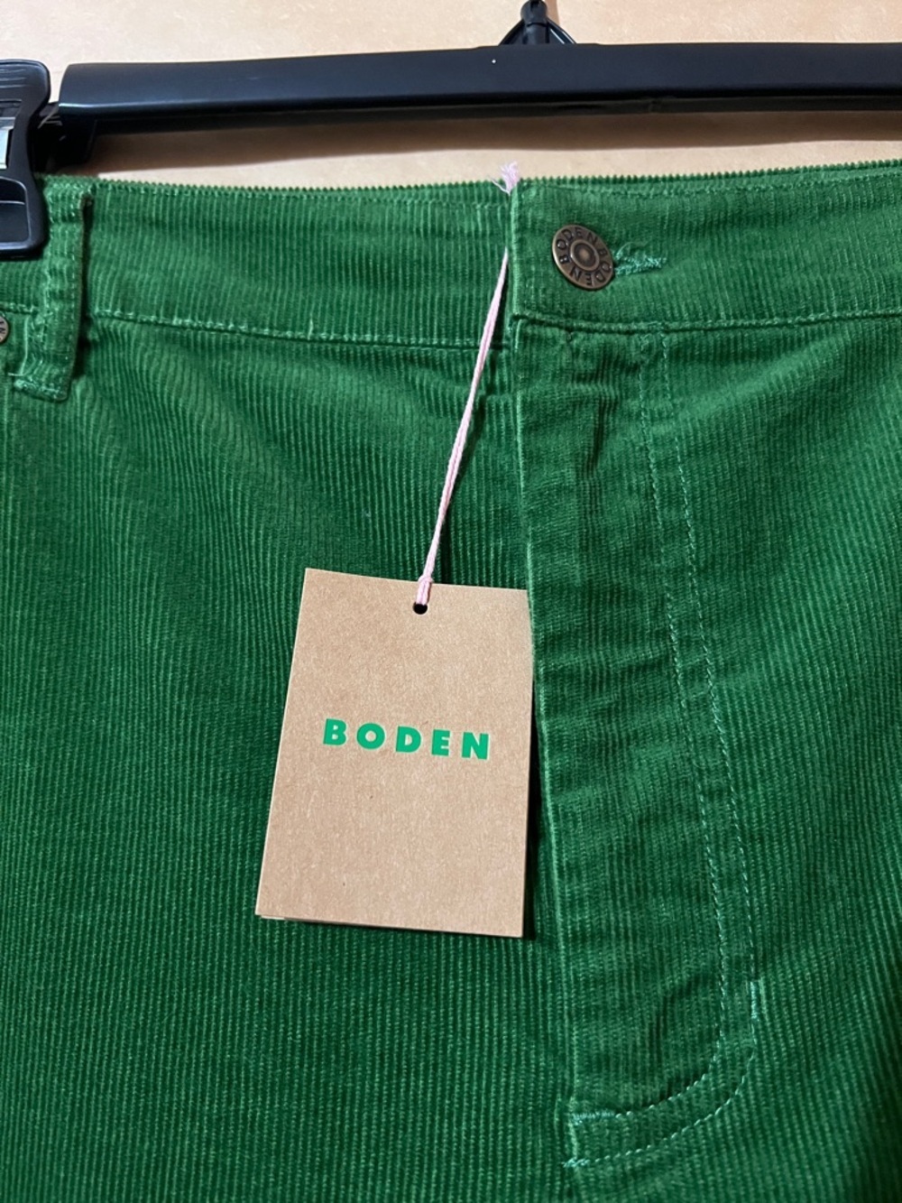 Boden | NWT High Rise Straight Cord Jeans Wide Leg Corduroy Green Size 10 - Picture 4 of 11